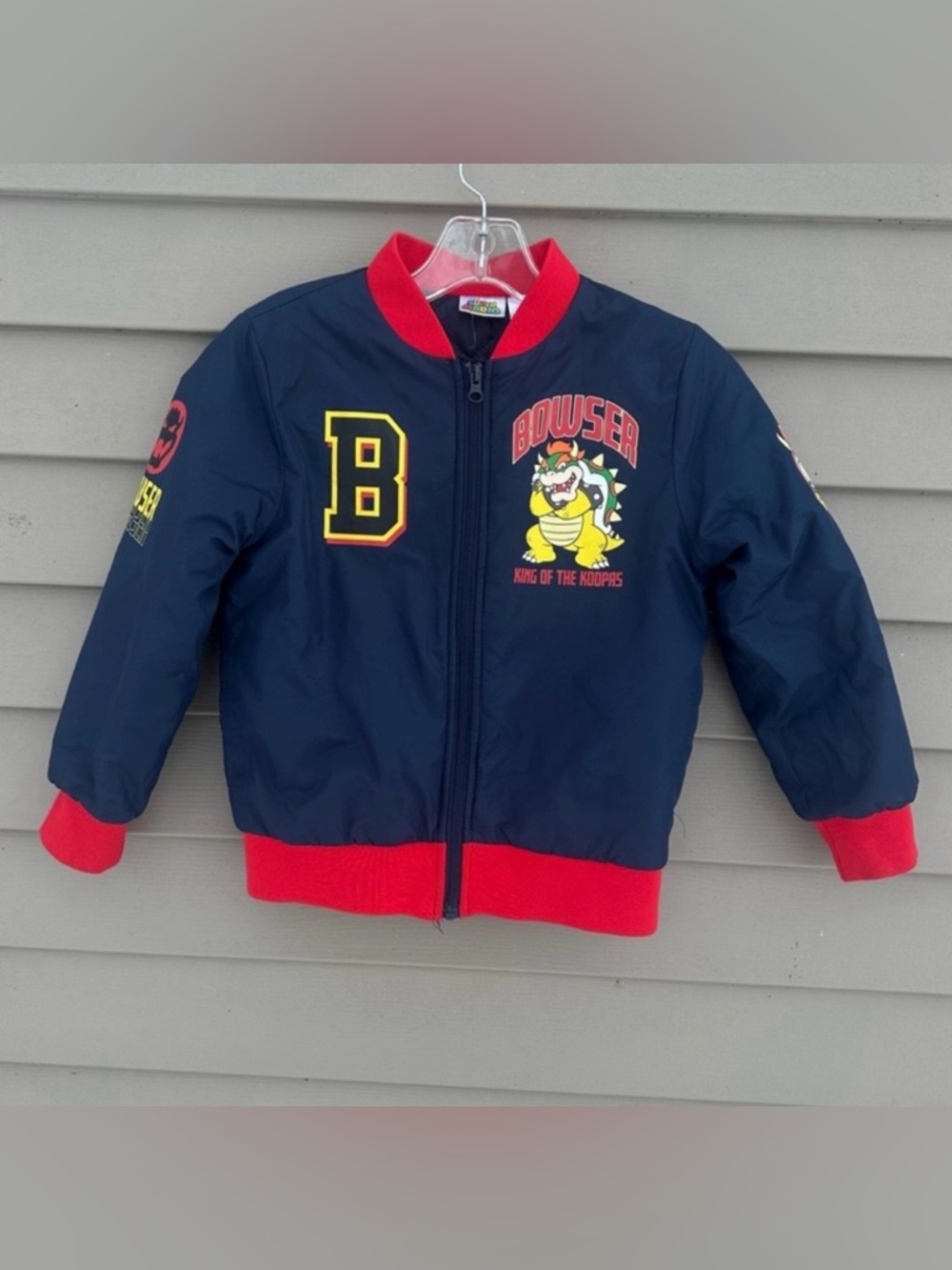 Super Mario bowser bomber jacket Sz 7/8